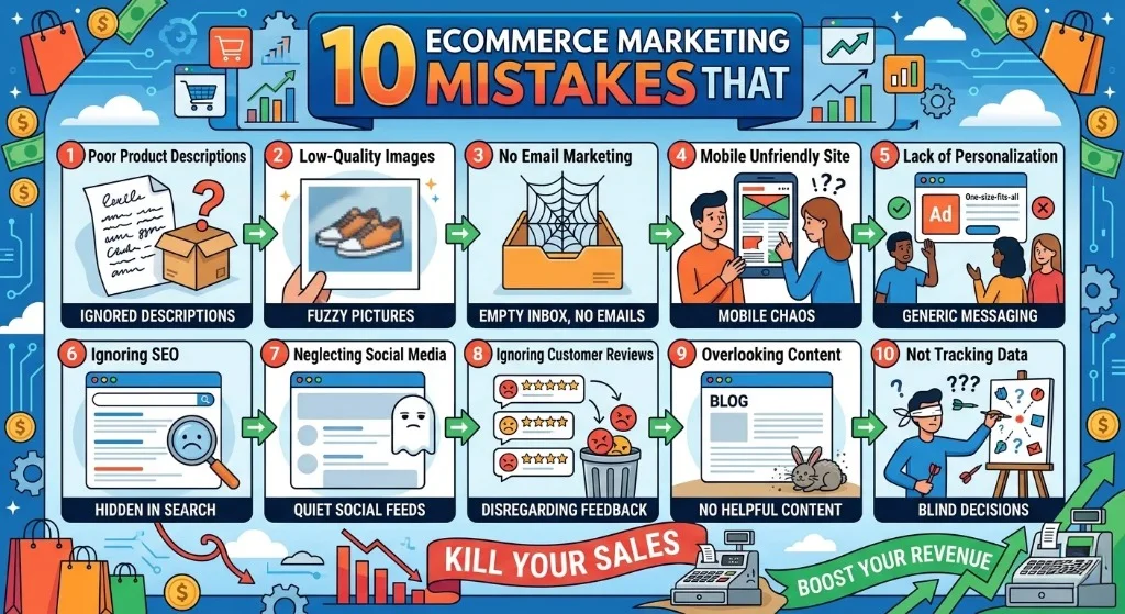 10 Ecommerce Marketing Mistakes That Kill Your Sales