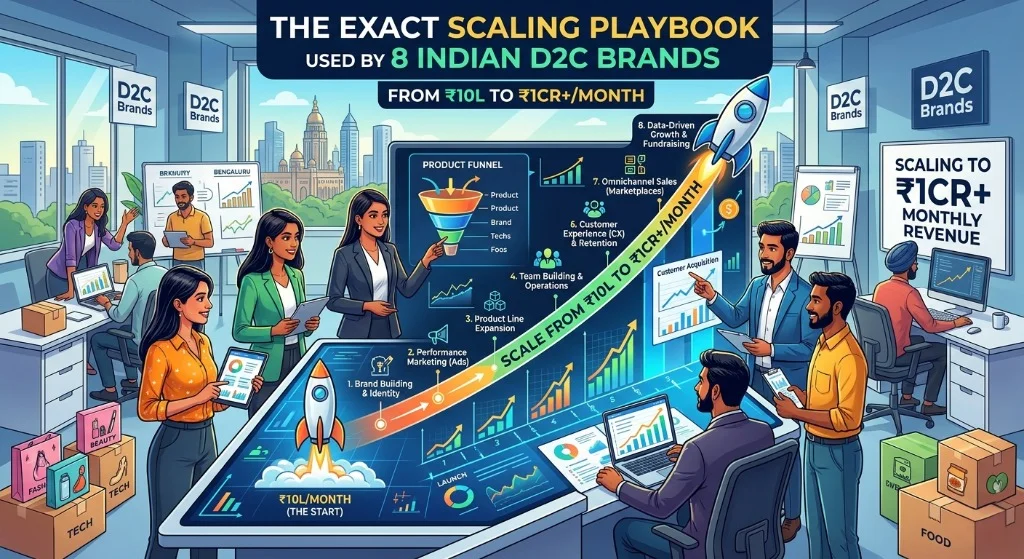 From Rs 10L to Rs 1Cr/Month: The Exact Scaling Playbook Used by 8 Indian D2C Brands