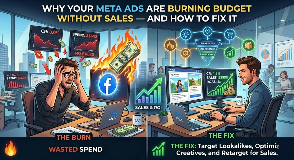 Why Your Meta Ads Are Burning Budget Without Sales — And How to Fix It