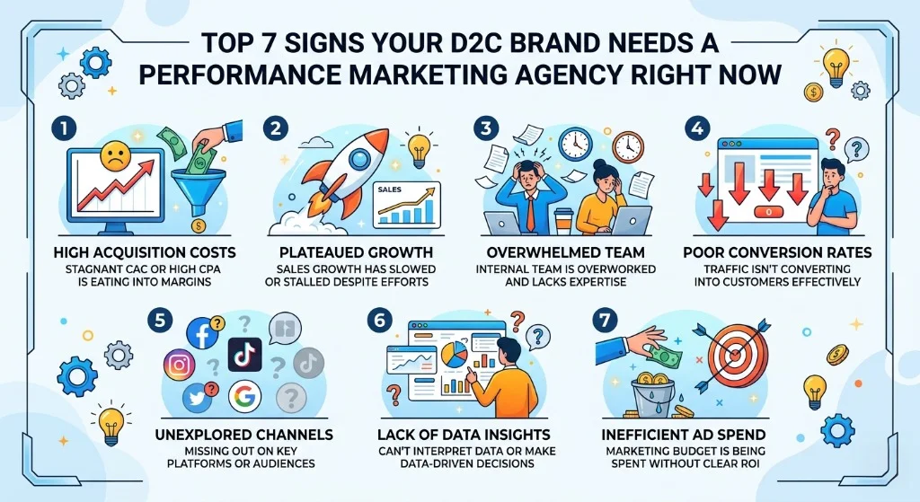 Top 7 Signs Your D2C Brand Needs a Performance Marketing Agency Right Now