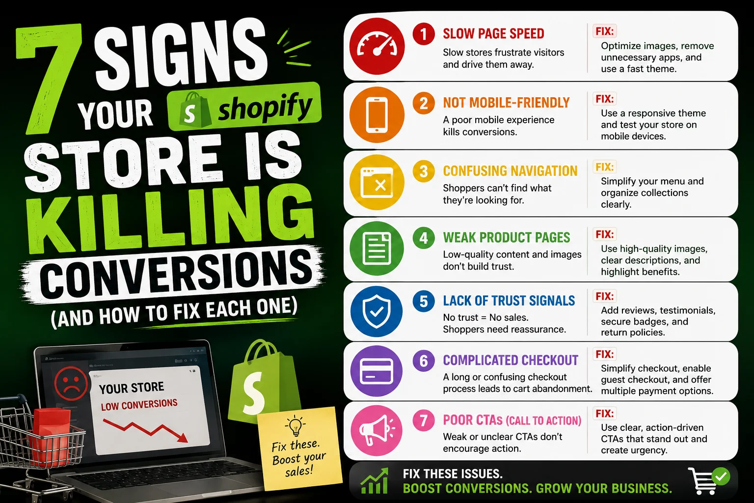7 Signs Your Shopify Store Is Killing Conversions (And How to Fix Each One)